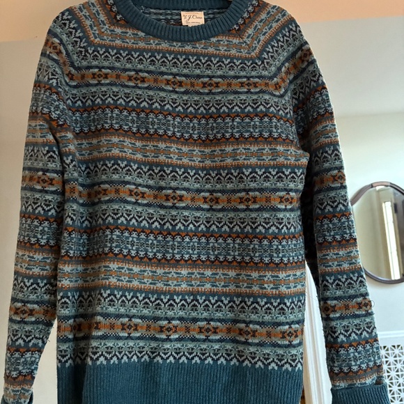 J. Crew Shetland Wool Fair Isle Sweater--Small - Picture 1 of 2